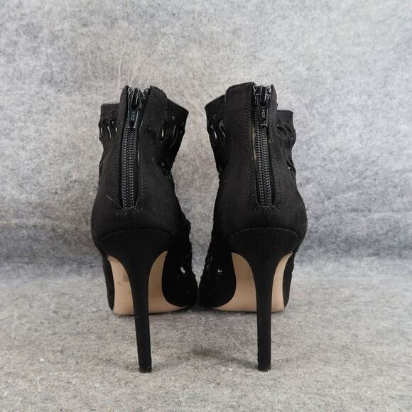 Aldo Shoes Womens 7 Pumps Stilettos Caged Laser Cut Fashion Zip Black Open Toe - Picture 4 of 13